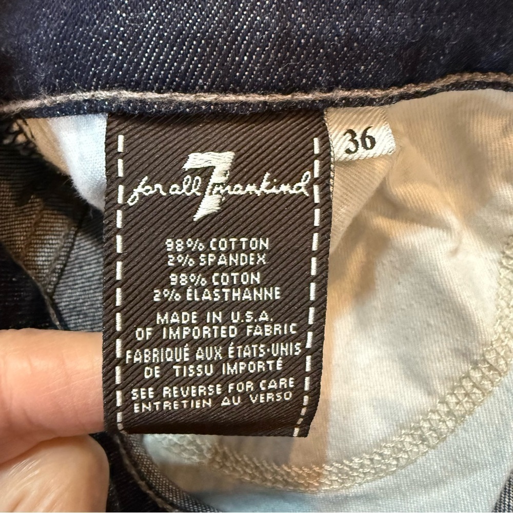 7 For All Mankind Austyn Jeans Mens 36x28 Dark Wash Straight Leg Designer Denim - Picture 6 of 13